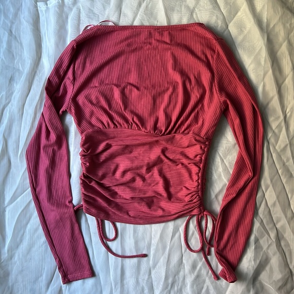 Rouched Long Sleeve Top Pink - Picture 5 of 5